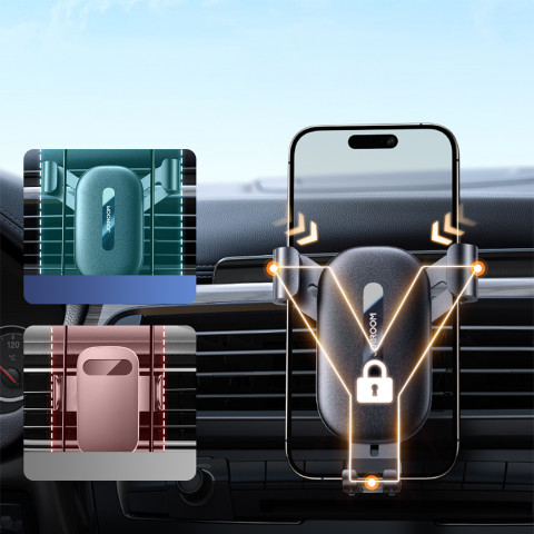 
„Gravity“ automobilio telefono laikiklis oro išleidimo angai – juodas
