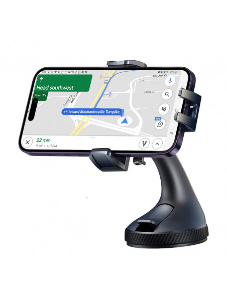 
Automobilinis telefono laikiklis, tvirtinamas prie priekinio stiklo – juodas
