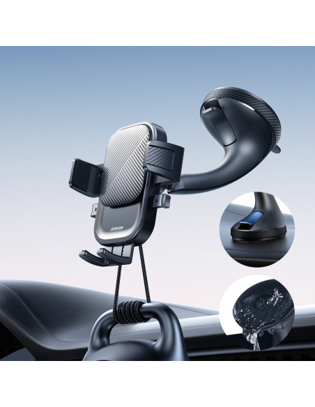 
Automobilinis telefono laikiklis, tvirtinamas prie priekinio stiklo – juodas
