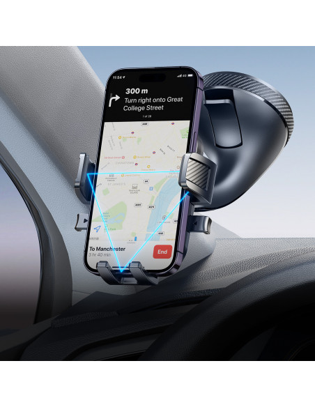 
Automobilinis telefono laikiklis, tvirtinamas prie priekinio stiklo – juodas
