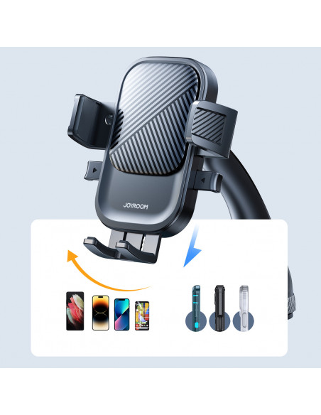 
Automobilinis telefono laikiklis, tvirtinamas prie priekinio stiklo – juodas
