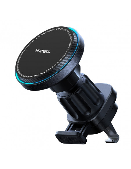 
„MagSafe“ belaidis automobilinis įkroviklio laikiklis su telefono aušinimu – juodas
