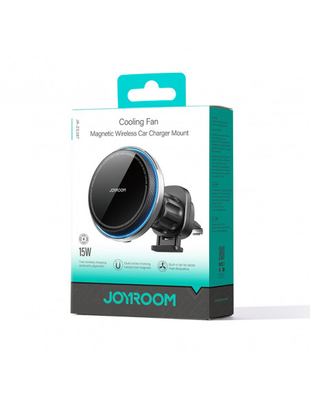 
„MagSafe“ belaidis automobilinis įkroviklio laikiklis su telefono aušinimu – juodas
