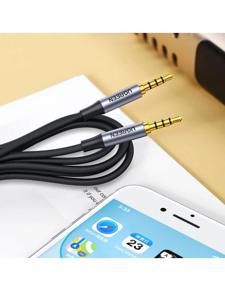 
Garso kabelis, mini lizdas 3,5 mm - mini lizdas 3,5 mm, 1 m - pilkas
