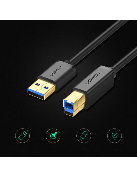 
Spausdintuvo kabelis USB-A 3.0 - USB-B 5Gbps 1m - juodas
