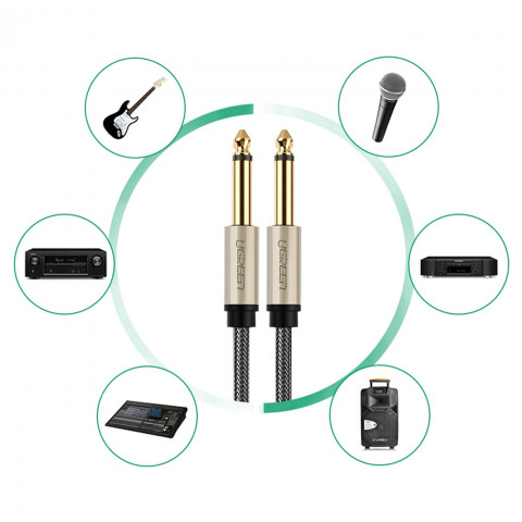 
Mono garso kabelis TS 6,35 mm lizdas - 6,35 mm lizdas 3 m - pilkas
