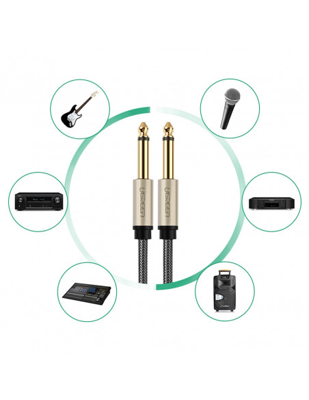 
Mono garso kabelis TS 6,35 mm lizdas - 6,35 mm lizdas 3 m - pilkas
