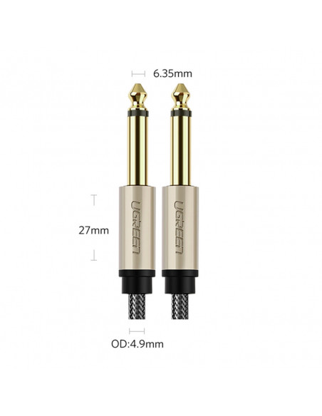 
Mono garso kabelis TS 6,35 mm lizdas - 6,35 mm lizdas 3 m - pilkas
