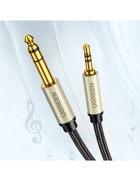 
TRS garso kabelis, mini lizdas 3,5 mm - 6,35 mm, 5 m, pilkas
