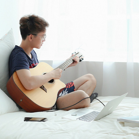 
TRS garso kabelis, mini lizdas 3,5 mm - 6,35 mm, 5 m, pilkas
