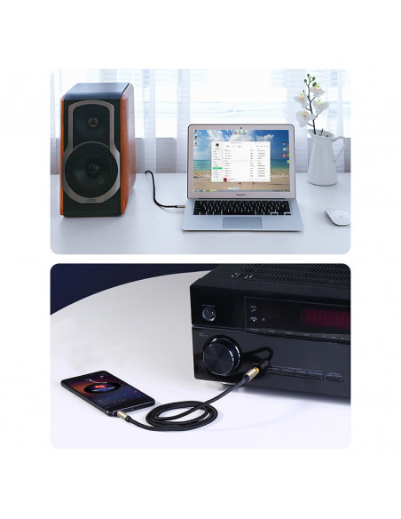 
TRS garso kabelis, mini lizdas 3,5 mm - 6,35 mm, 5 m, pilkas
