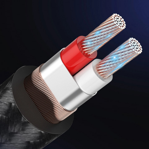 
TRS garso kabelis, mini lizdas 3,5 mm - 6,35 mm, 5 m, pilkas
