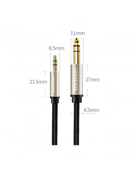 
TRS garso kabelis, mini lizdas 3,5 mm - 6,35 mm, 5 m, pilkas
