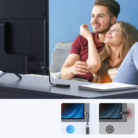 
HDMI (vyriškas / moteriškas) 8K prailginimo kabelis 15 cm - pilkas
