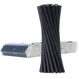 BIO ekologiški popieriniai šiaudeliai PAPER STRAWS storio 8/205mm - juodi 500vnt.