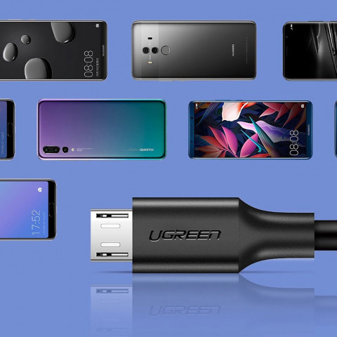 
Micro USB - USB-A laidas 25 cm - juodas
