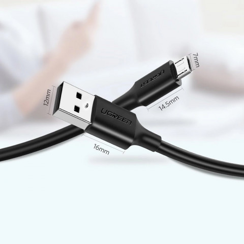 
Micro USB - USB-A laidas 25 cm - juodas

