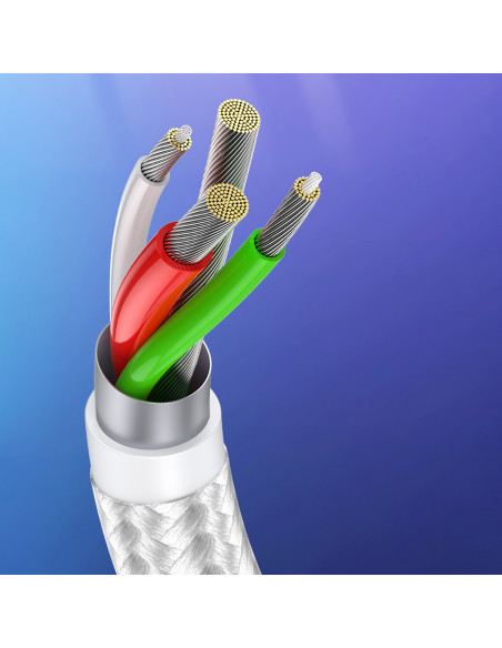 
Pintinis kabelis USB-A - USB-C QC 3.0 3A 1m - baltas
