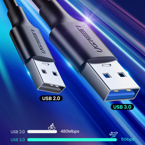 
USB-A 3.0 - USB-C 3A 2m kabelis - juodas
