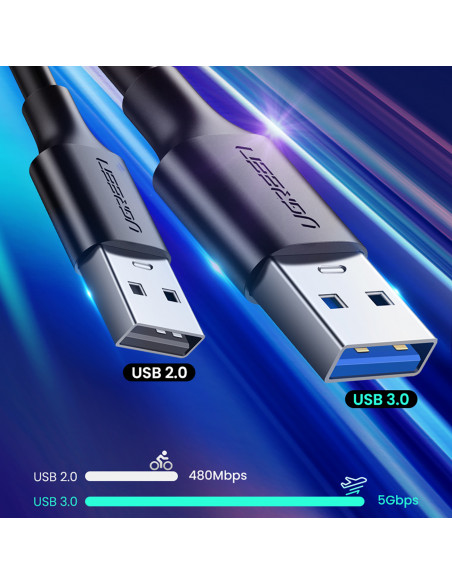 
USB-A 3.0 - USB-C 3A 2m kabelis - juodas
