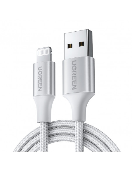 
USB-A - iPhone Lightning MFi pintas kabelis 2 m - sidabrinis
