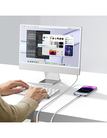 
USB-A - iPhone Lightning MFi pintas kabelis 2 m - sidabrinis
