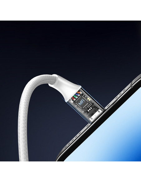 
USB-A - iPhone Lightning MFi pintas kabelis 2 m - sidabrinis
