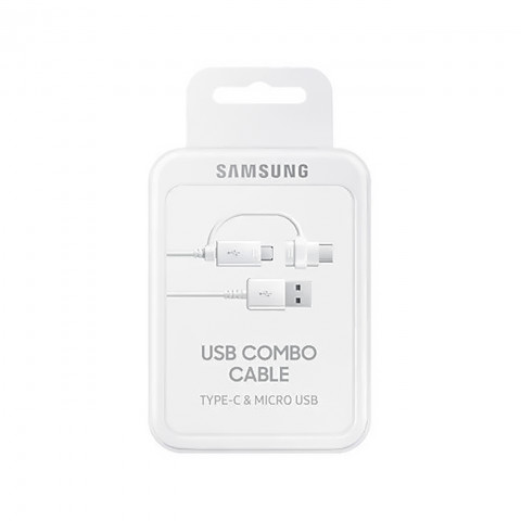 
„Samsung Combo USB-A“ – „micro USB“ ir „USB-C“ laidas, 1,5 m, baltas
