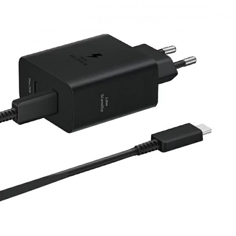 
„Samsung“ maitinimo adapteris „Duo 2x USB-C 50W“ sieninis įkroviklis – juodas
