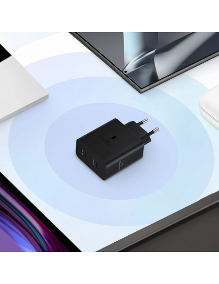 
„Samsung“ maitinimo adapteris „Duo 2x USB-C 50W“ sieninis įkroviklis – juodas
