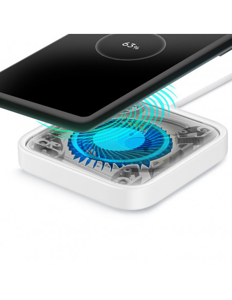 
„Samsung“ belaidis įkroviklis, 15 W indukcinis įkroviklis + sieninis įkroviklis ir USB-C laidas – baltas
