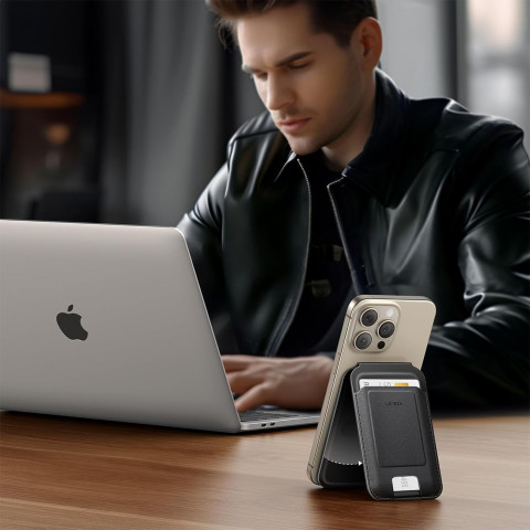 
Magnetinė piniginė „MagSafe“ su stovu – juoda
