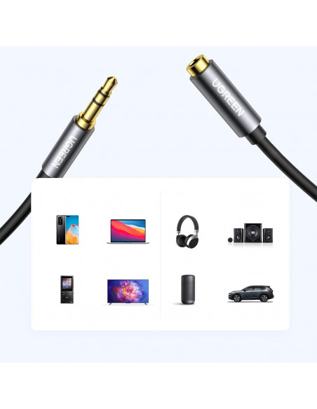 
Garso prailginimo kabelis su mini lizdu 3,5 mm, 5 m - sidabrinis
