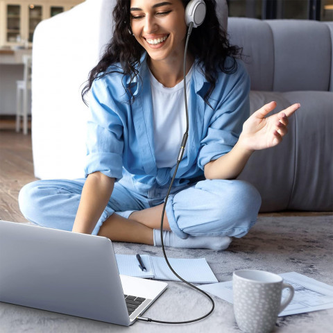 
Garso prailginimo kabelis su mini lizdu 3,5 mm, 5 m - sidabrinis
