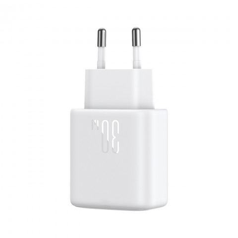 
USB-C PD 30W QC SFC sieninis įkroviklis – baltas
