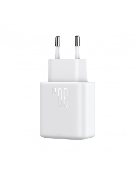 
USB-C PD 30W QC SFC sieninis įkroviklis – baltas
