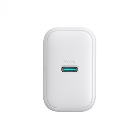 
USB-C PD 30W QC SFC sieninis įkroviklis – baltas
