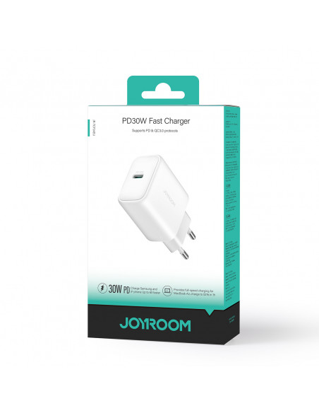 
USB-C PD 30W QC SFC sieninis įkroviklis – baltas
