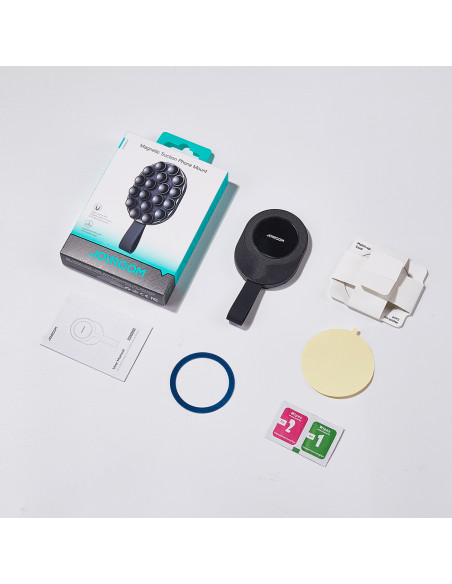 
Magnetinis telefono laikiklis 4,7–7 colių su siurbtukais stikliniam veidrodžiui – juodas
