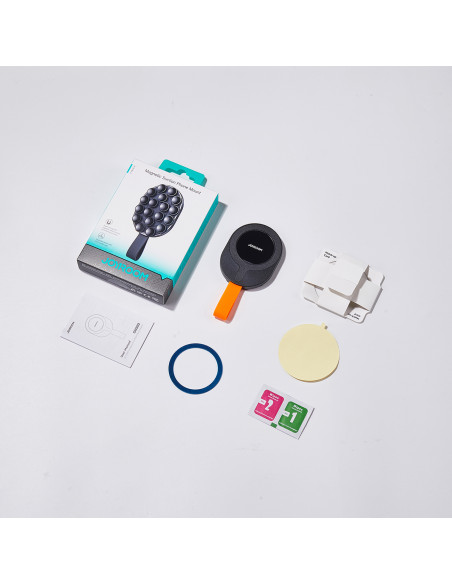 
Magnetinis telefono laikiklis 4,7–7 colių su siurbtukais stikliniam veidrodžiui – juodas ir oranžinis
