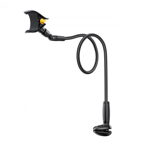 
Stalinis telefono laikiklis su lanksčia „Gooseneck“ rankena - juodas
