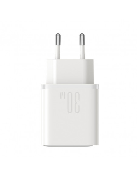 
USB-C - USB-A 30W PD sieninis įkroviklis - baltas
