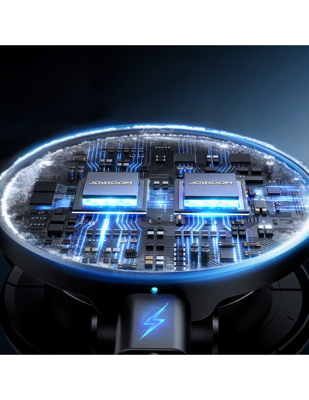 
Magnetinis automobilio telefono laikiklis su 15 W indukciniu įkrovikliu - juodas
