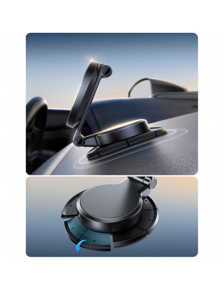 
Magnetinis automobilio telefono laikiklis su 15 W indukciniu įkrovikliu - juodas
