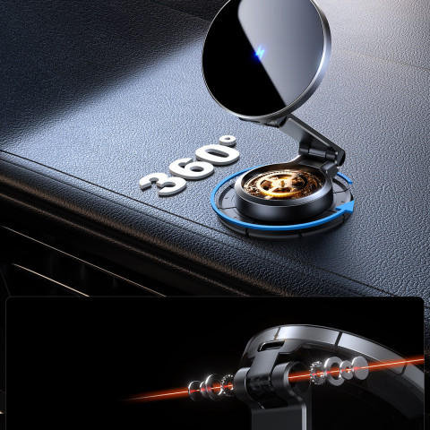 
Magnetinis automobilio telefono laikiklis su 15 W indukciniu įkrovikliu - juodas
