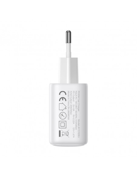 
2x USB-C 20W PD QC 3.0 sieninis įkroviklis – baltas
