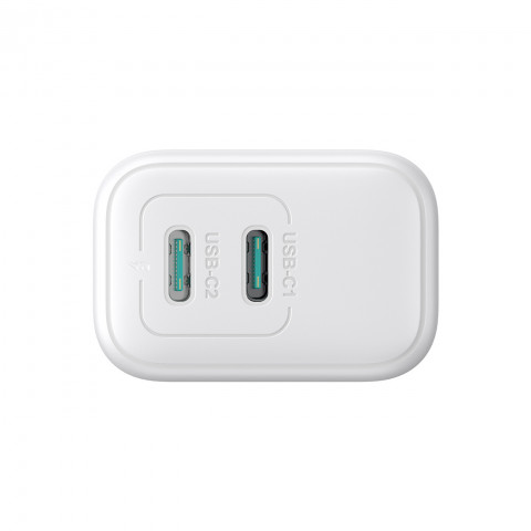 
2x USB-C 20W PD QC 3.0 sieninis įkroviklis – baltas
