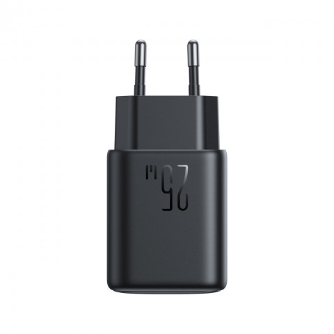 
USB-C ir USB-A 25W SFC PPS PD sieninis įkroviklis – juodas
