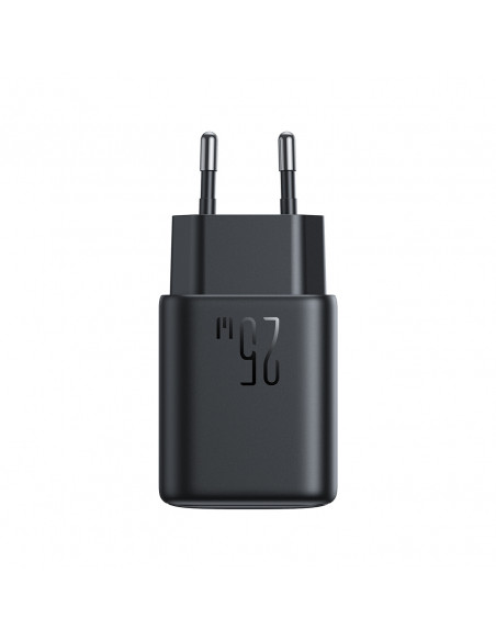 
USB-C ir USB-A 25W SFC PPS PD sieninis įkroviklis – juodas
