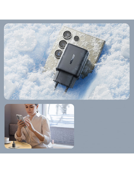 
USB-C 25W SFC PPS PD sieninis įkroviklis – juodas
